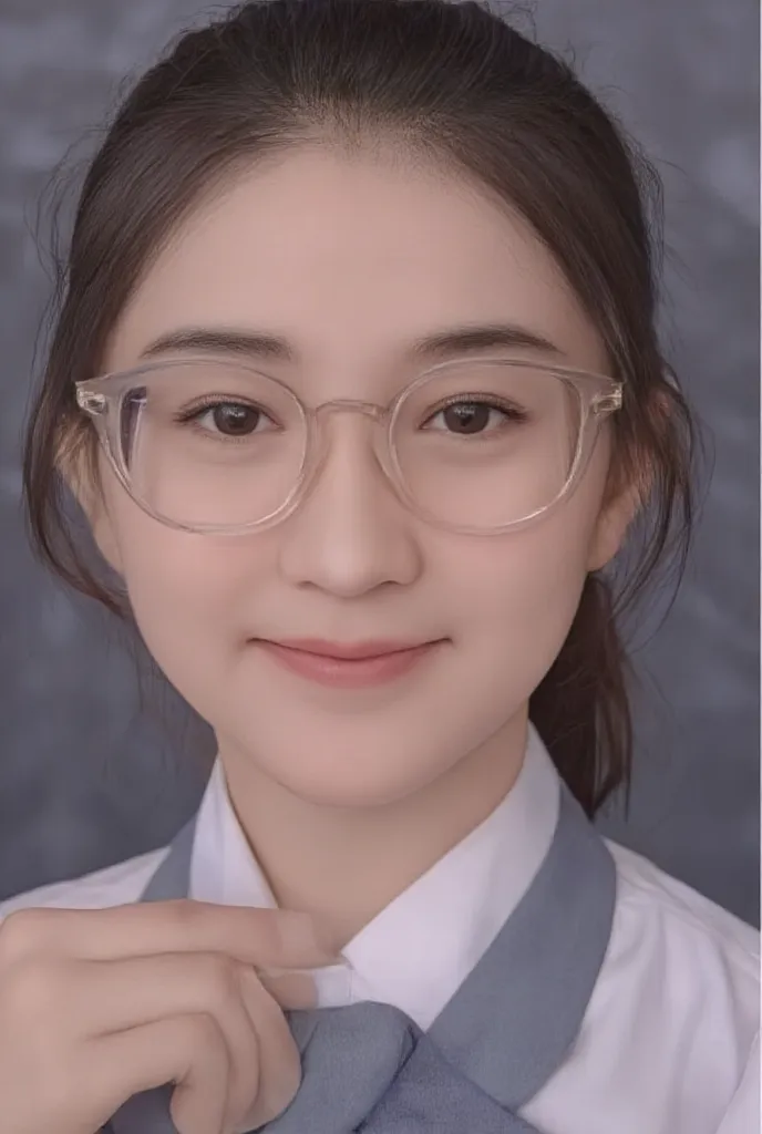 ((Highest quality)), ((傑Highest quality、masterpiece、High sensitivity、High Resolution、detailed description、depicting a delicate face))Slender Woman、glasses、thin eyebrows、with a nice smile、 Happy Expression 、high school girl、diploma awarded、Graduation Ceremo...