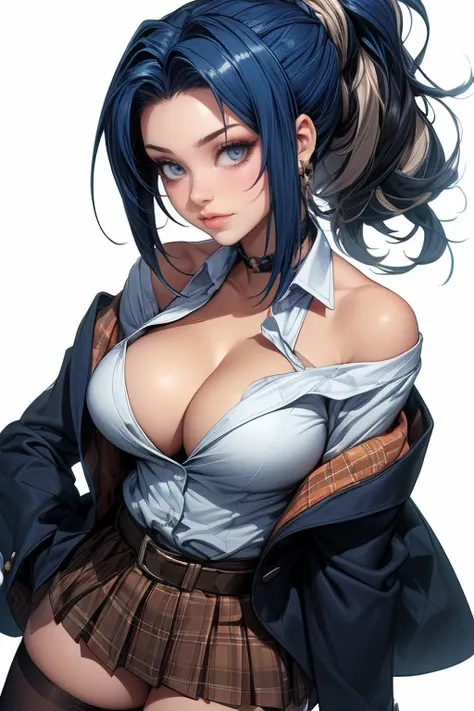 (cowboy shot: 1.5), (white background, simple background: 1.5), (masterpiece:1.5), (big breasts: 1.5), (1 girl: 1.5), young woman, (Beautiful Girl:1.5), (extremely detailed and delicate anime face and eyes:1.5), whole body, (natural light, HDR, extremely d...