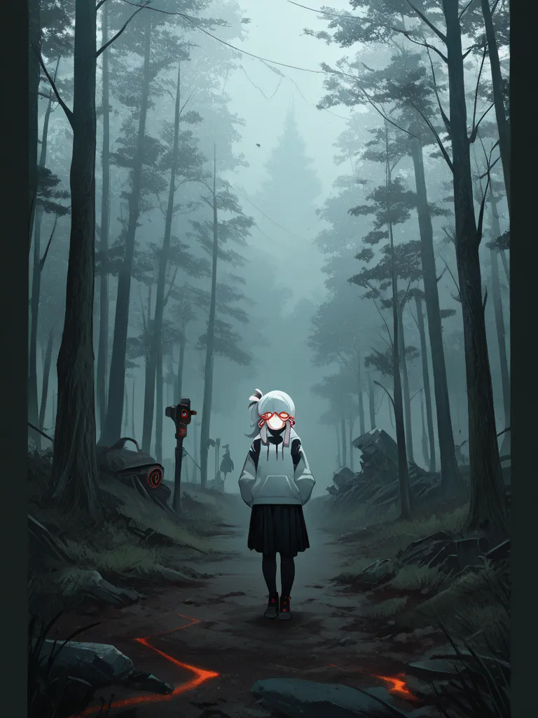  full body ,  Animate with a sickle and a sword in a dark room ,  a character portrait inspired by Li Chevalier , pixiv, fantastic art,    white-haired divinity  , portrait of a female mage, she ,   and two eyeglass lenses sewn into the white mask on the h...