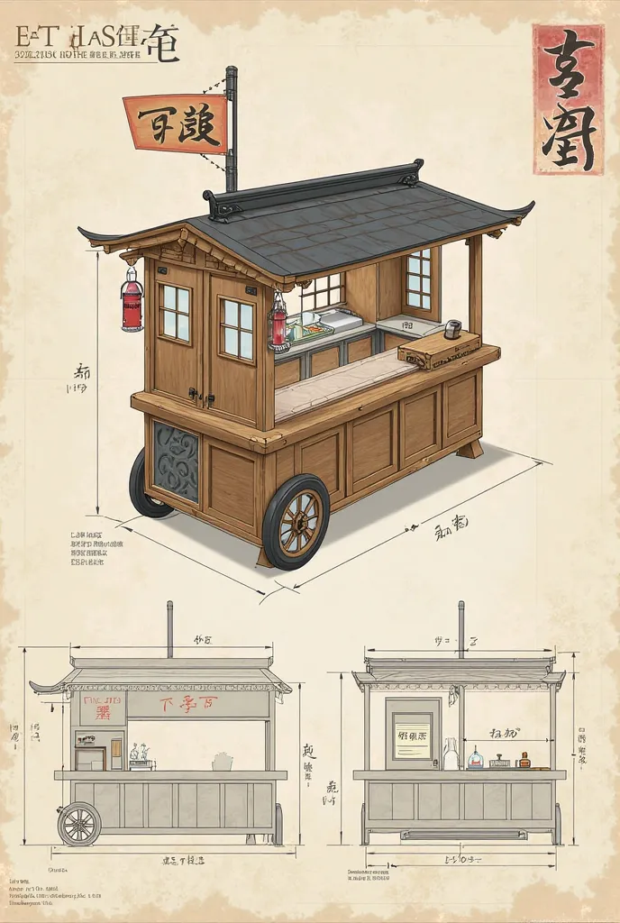 japanese style food cart blueprint 