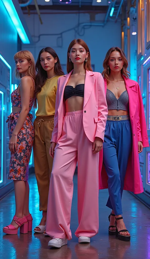 Prompt:
"Uma capa de canal moderna e futurist apresentando várias modelos femininas geradas por IA, each wearing a stylish and differentiated outfit. The outfits vary between casual fashion, futurist, streetwear e alta costura, highlighting the diversity o...