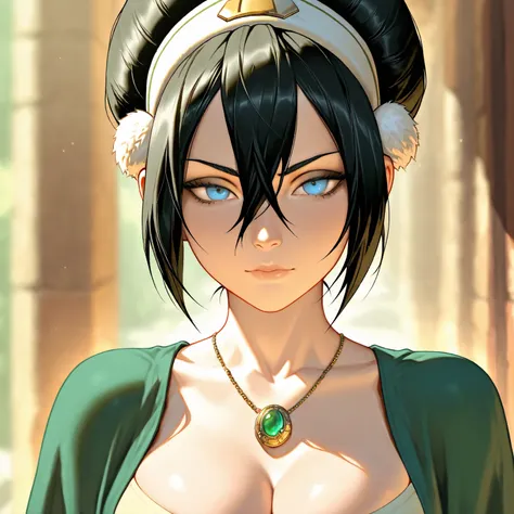 Stunningly attractive woman, Toph, Avatar: The Last Airbender, High Resolution, Masterpiece, glistening, impeccable physical shape, casual clothing, different hairstyles, different clothing, different clothing styles, different clothing, Solo, 1girl, deep ...