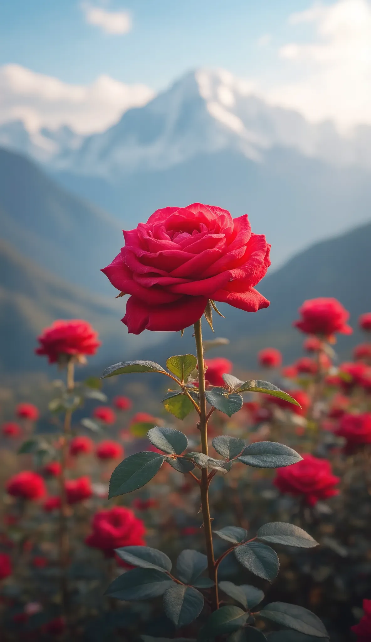 A landscape with roses.