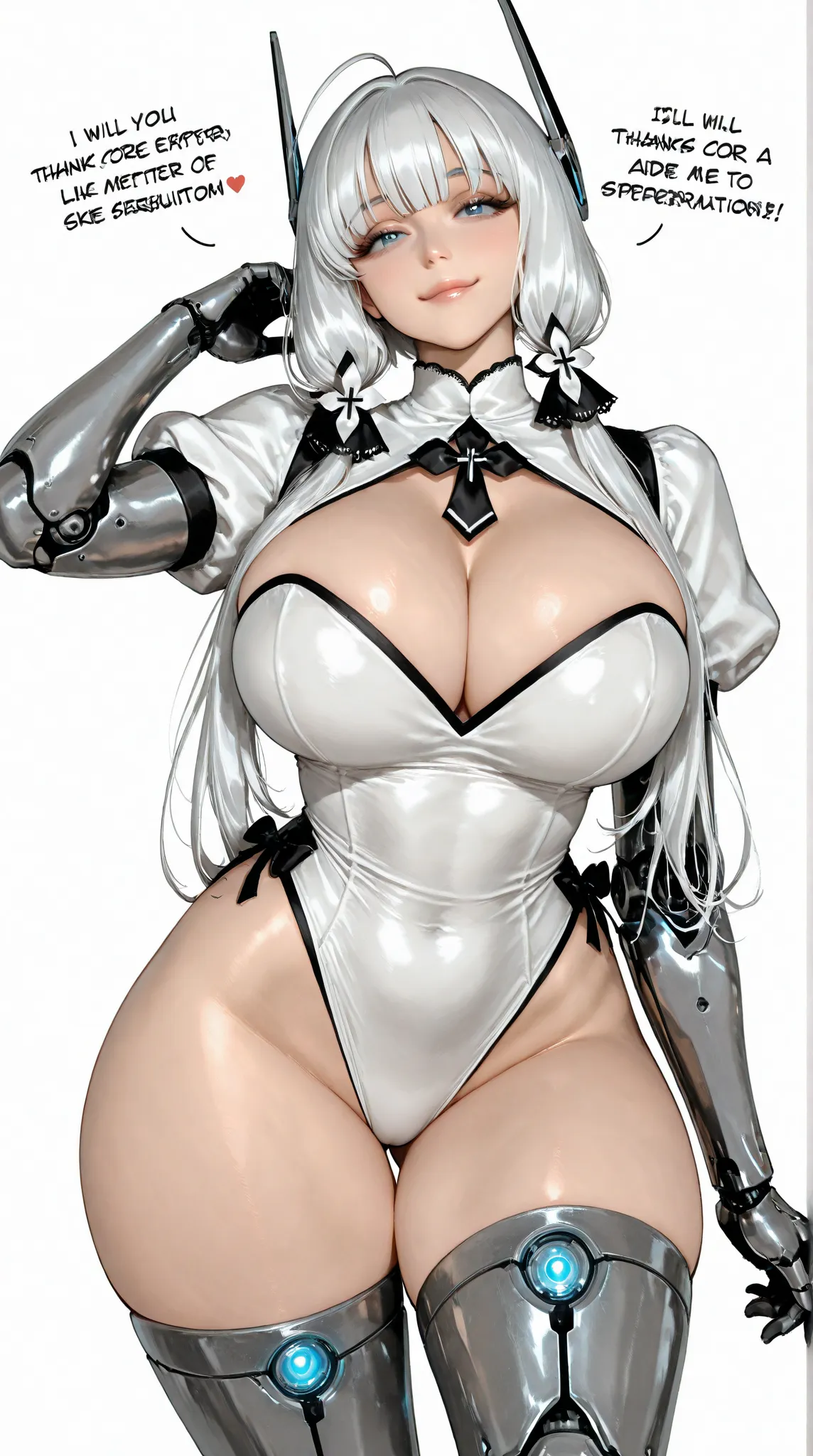 A beautiful young hyper-feminine hyper-curvy hyper-busty [hyper-retro|hyper-angelic] woman with a perfect curvy body and massive cleavage, detailed face, detailed eyes, detailed lips, detailed chest, highest quality, masterpiece, hyper-realistic, extremely...