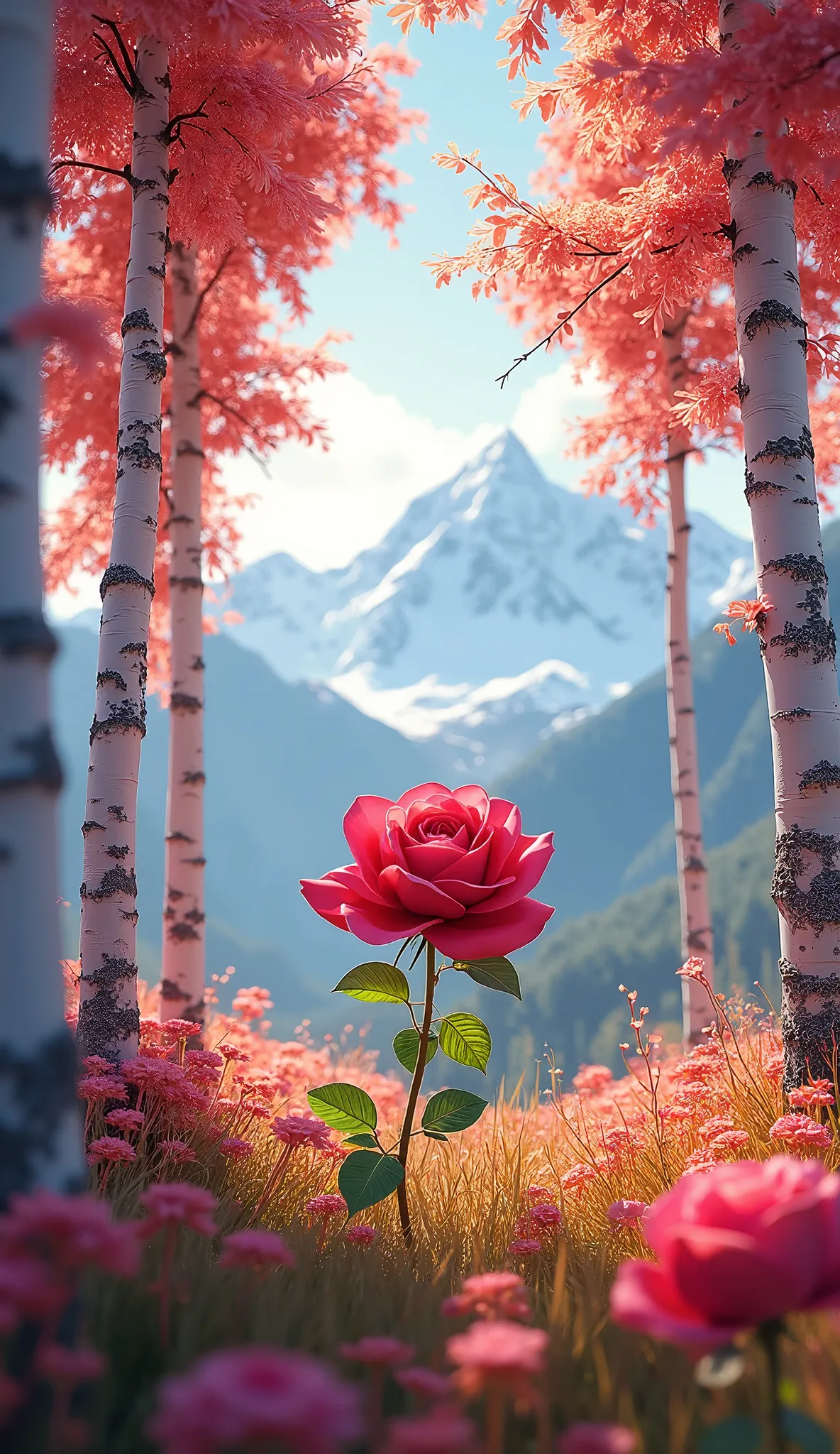 A landscape with roses.