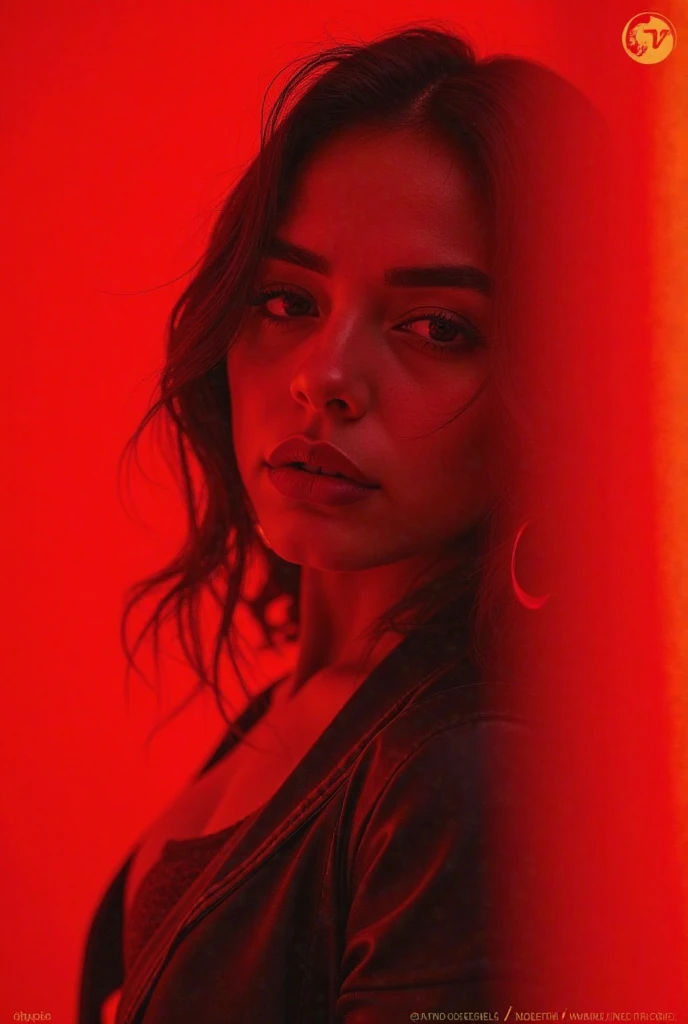 Image to promote the single FEBRUARY of. Valeria, using red theme, adding the music platforms where it is heard and a photo of Valeria 