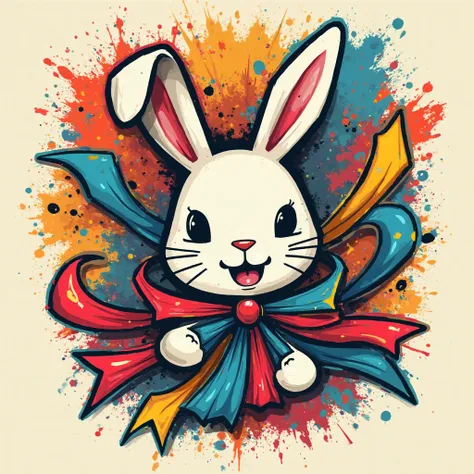 logo　シンボルlogo　simple　Rabbit　ribbons　 graffiti　 pop　stylish　is cool　cute　
