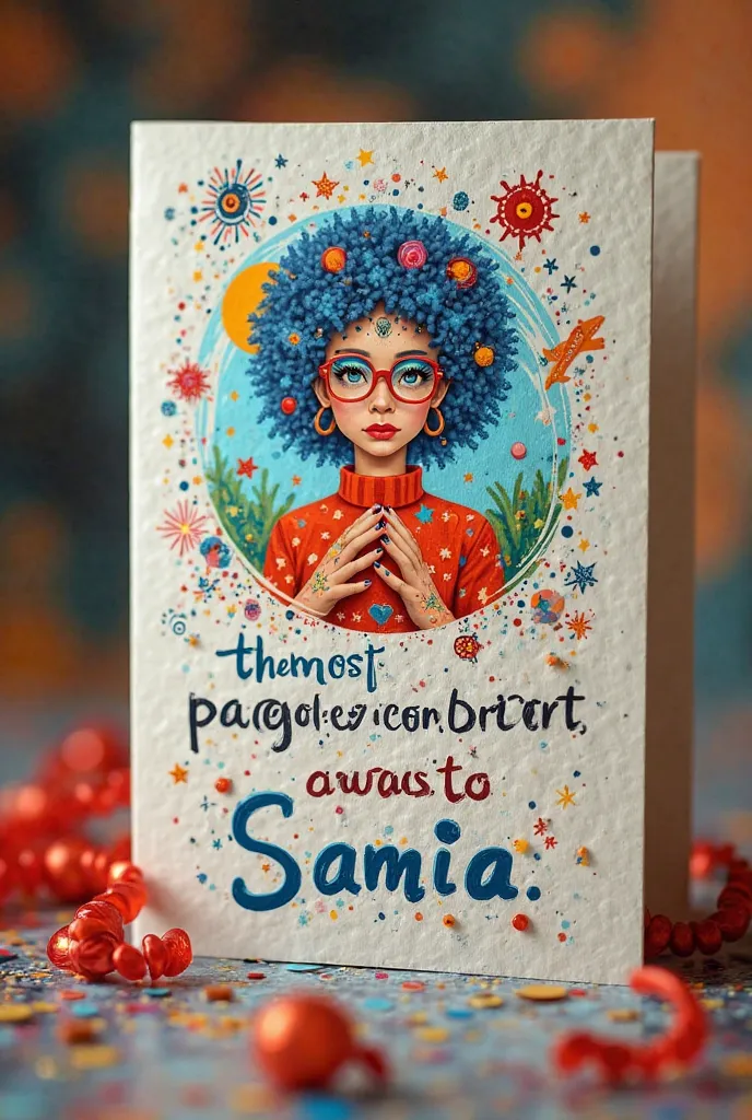 An award card saying "the most pagol person on earth award goes to samia"