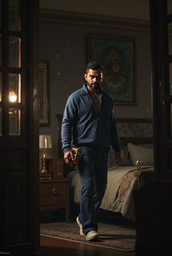 Virat Kohli goes to Mahendra Singh Dhoni's bedroom and steals the IPL Cup.