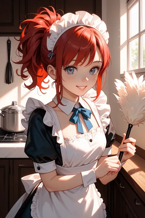 red haired maid girl