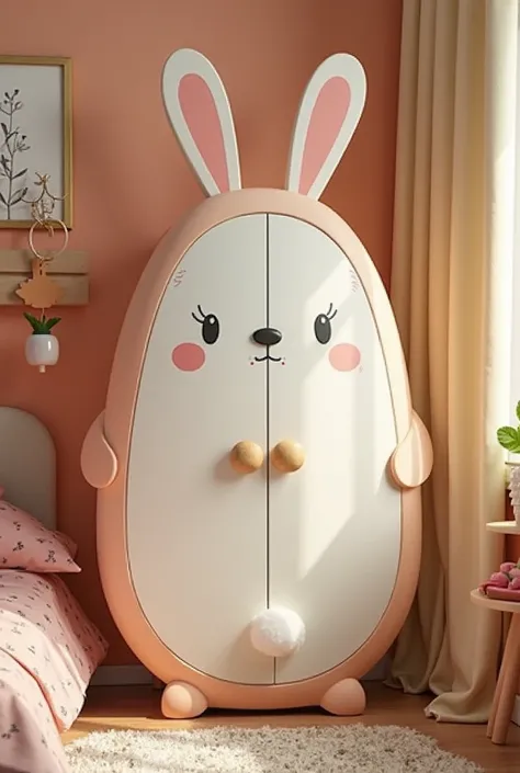 Bunny-shaped wardrobe for ren aged 3-6