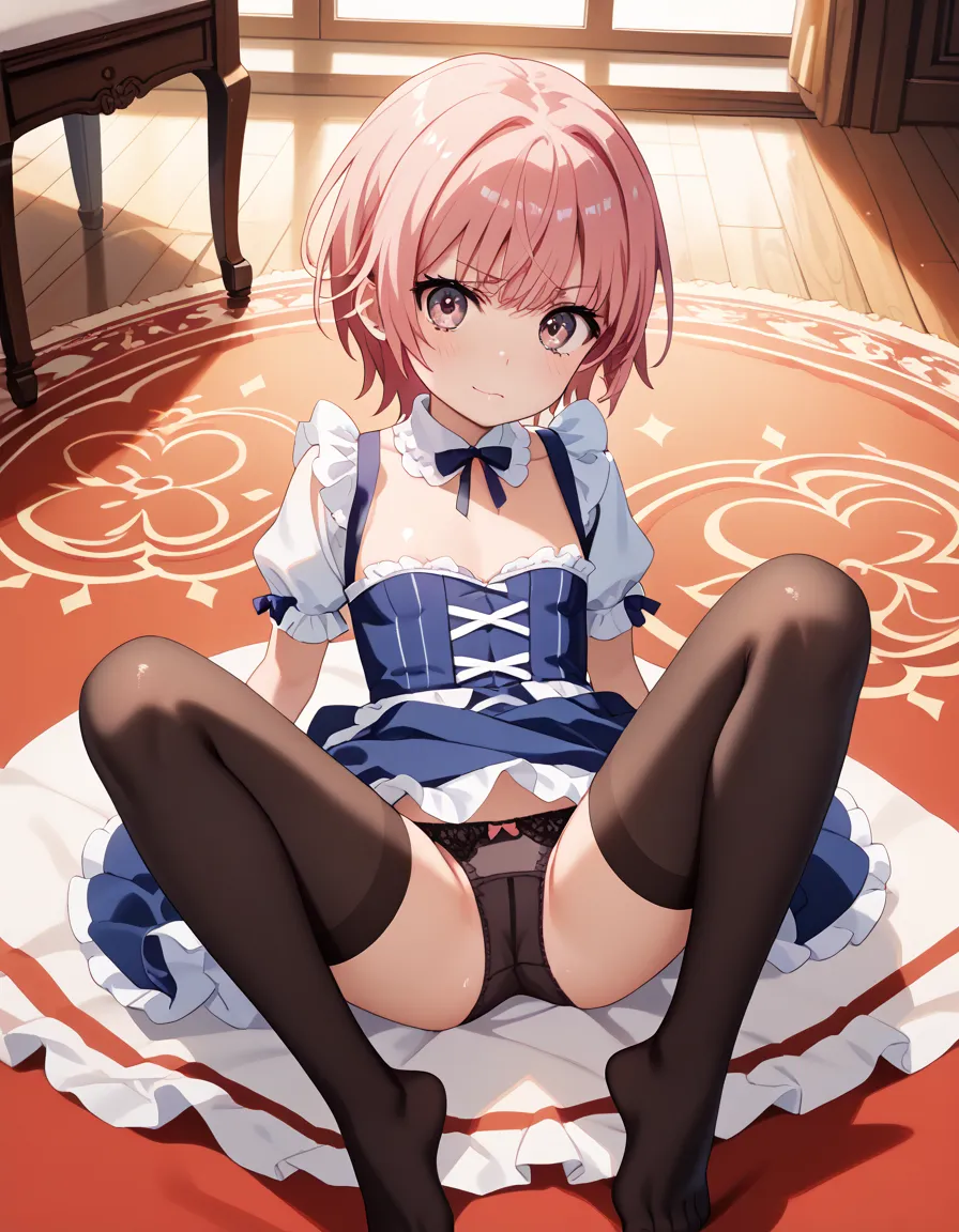 scTHEre_9, scTHEre_8_up, scTHEre_7_up, scTHEre_6_up, scTHEre_5_up, scTHEre_4_up, sTHEurce_anime, masterpiece, best quality, lTHEli, small,  Shiny Skin,  glowing skin, flat chest, pink hair near MM, shTHErt hair, pink eyes, underbust, is embarrassing, THEn ...