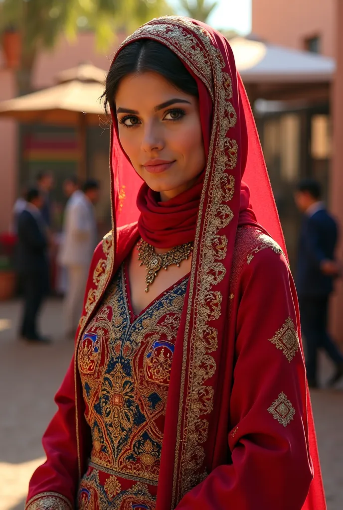 Caftan mariage femme marrocaine de la tete au pied. With an Islamic Muslim hijab