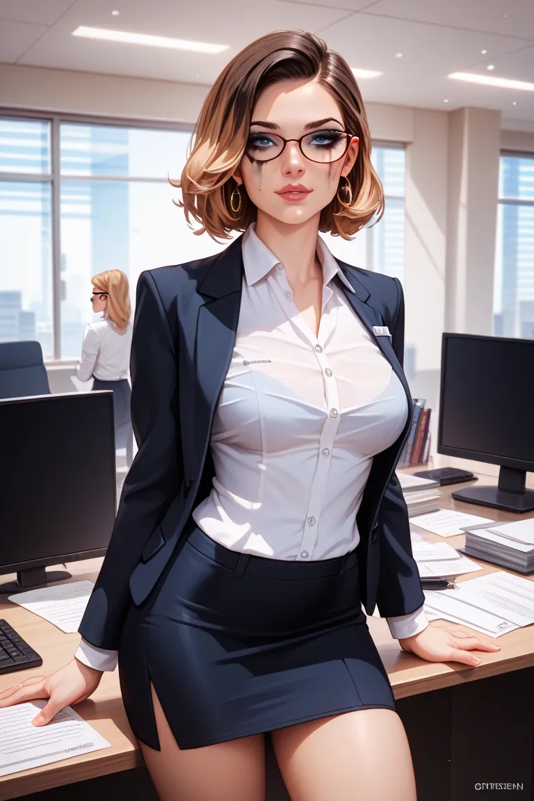 Office lady with pubic hair
