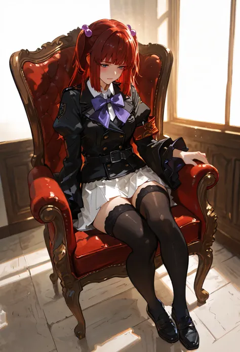 perfect quality, best quality, absolutely eye-catching, cinematic, (masterpiece), (ultra-detailed), Soft lighting, very aesthetic, illustration, perfect composition, ultra detailed face, detailed eyes, blue eyes, 1girl, solo,, full body, black jacket, whit...