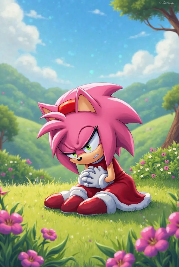 Play Amy from Sonic with a stomach ache 