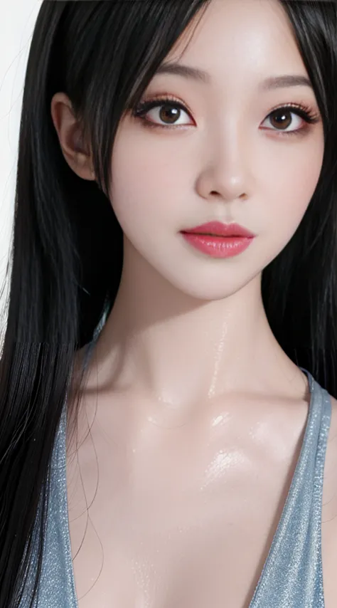 (【8k,  original photo, Realistic:1.25), (Lip Gloss, eyelashes, Glossy, shiny skin, Best Quality, 超High Resolution, depth of field, Chromatic Aberration, corrosive,  Wide Light ,  natural shadow , Kpop idol)A beautiful kpop Idol woman,Face Close-up,Expresse...