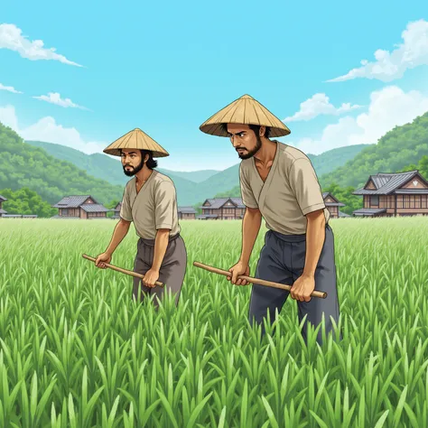 2 Japanese male farmers