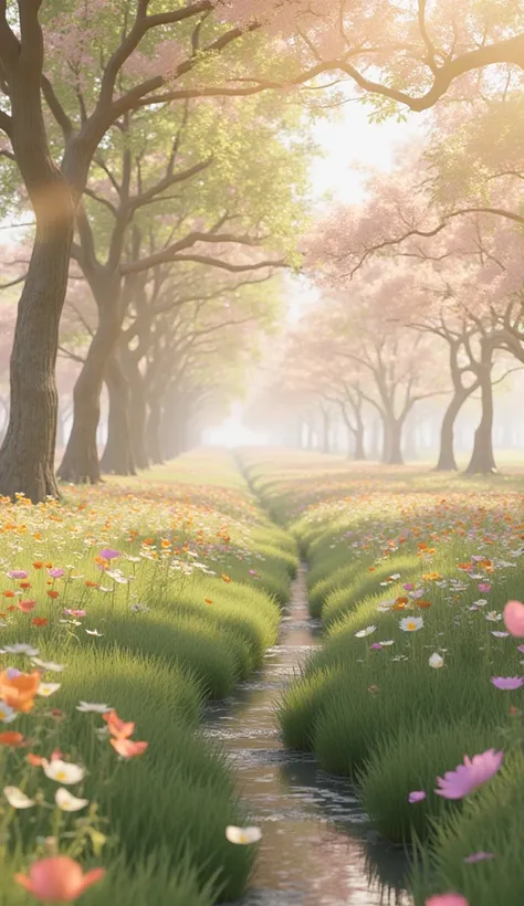 beautiful surreal spring background ，