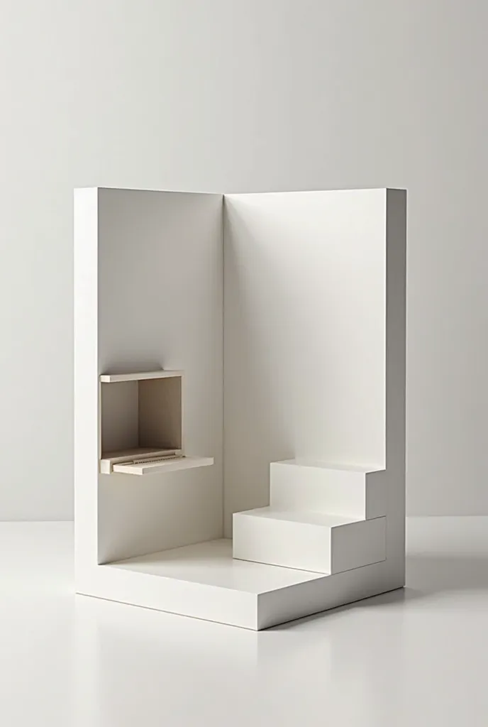 Simple and stylish chipboard lam stand design with a storage in the corner open on 3 sides