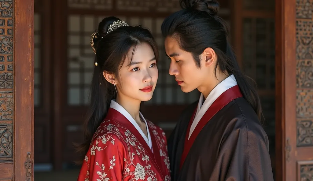 realistic

 KOREA - GORYEO-Era
Door way

Ha Eun is a korean woman
Age: Mid-20s

Appearance: Long, dark brown hair usually tied up in an elegant yet practical style. Sharp, expressive eyes that reveal her quick wit. She wears intricately embroidered hanbok ...