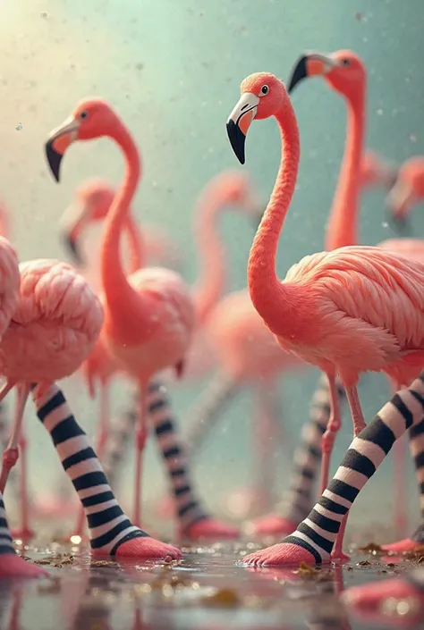 Now those flamingos will be thinking of black and white striped socks