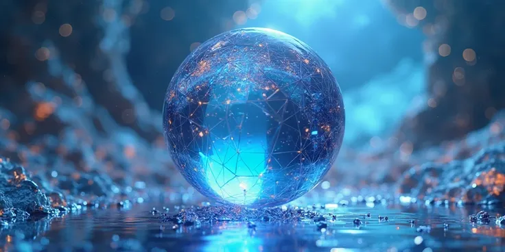 Blue Globe On Abstract Background 3d Render