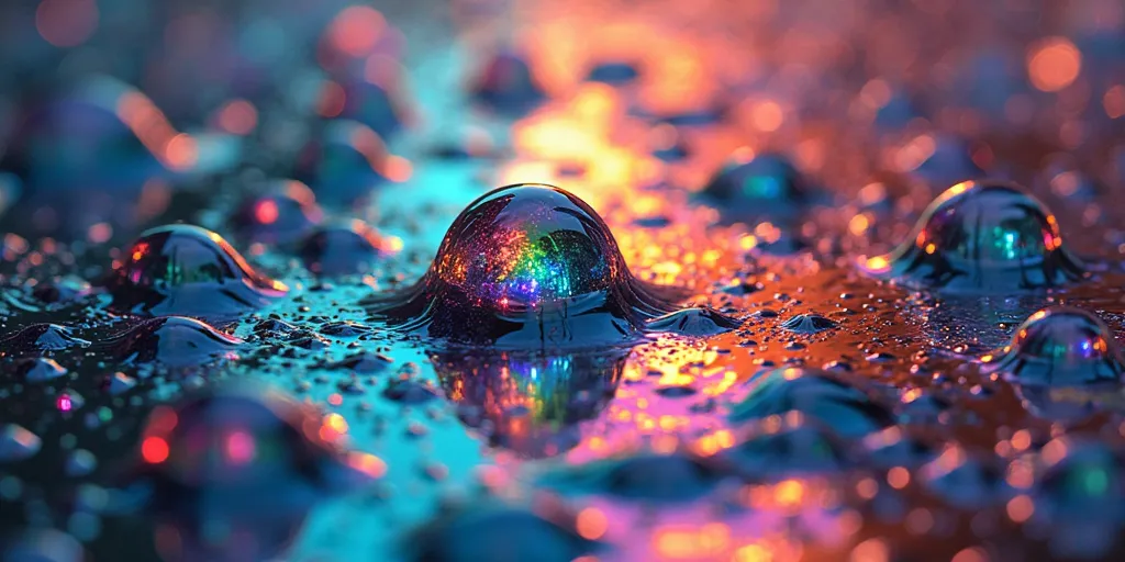 Abstract Rainbow Oil Bubbles Macro Photography Background