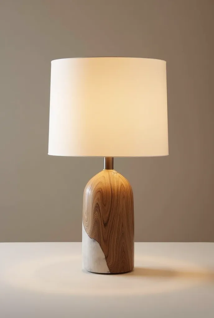 Luxurious simple lampshade design made of wood and marble materials