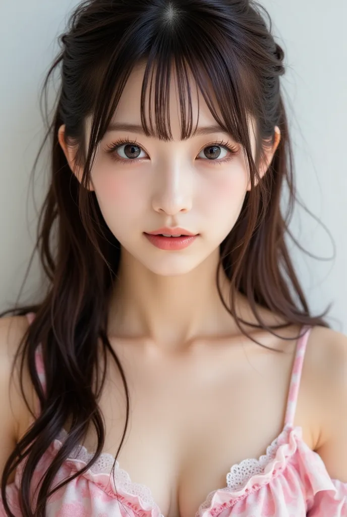 (Realistic Photo-realistic, RAW photo, model photo:1.3,), , perfect figure, (small smile,chuckle:1.1), symmetrical eyes, Double eyelids, Thin eyebrows, Thin lips, Glossy lips, fair skin, Thin legs, Thin feet, (super Detailed skin:1.2), soft skin, (realisti...