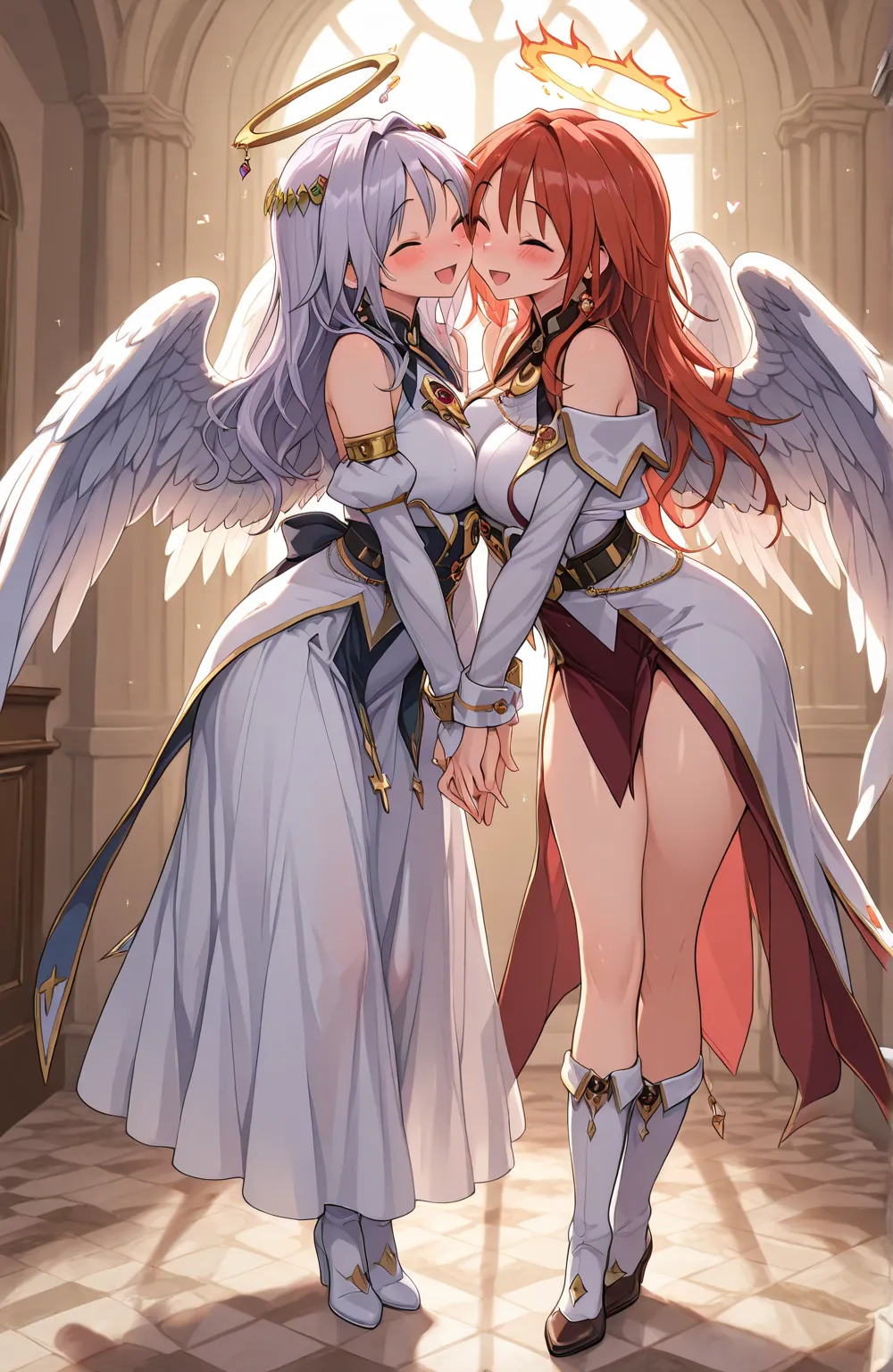  Guardian Angel and the Divine Flame, amazing and shocking image, very detailed and impeccable, Definition of 4K, masterpiece, the best quality, full body, happy, happiness, Jubilo , blush, devotion , Mischief, coquette, passion, love,