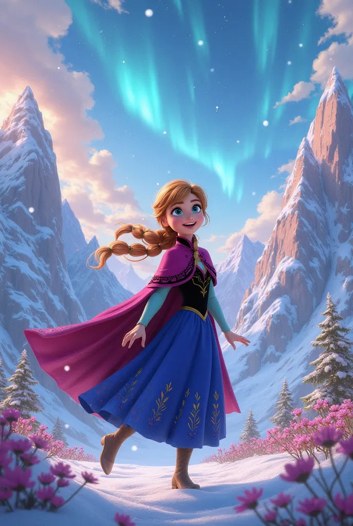 Anna from Disney standings with  her undresses