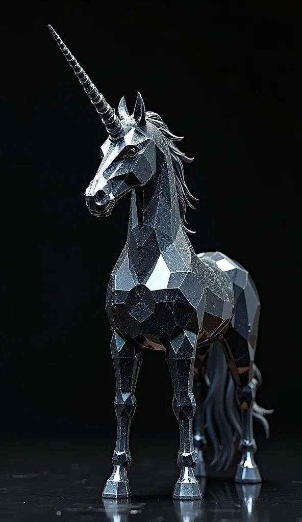 unicorn made of black color diamond 