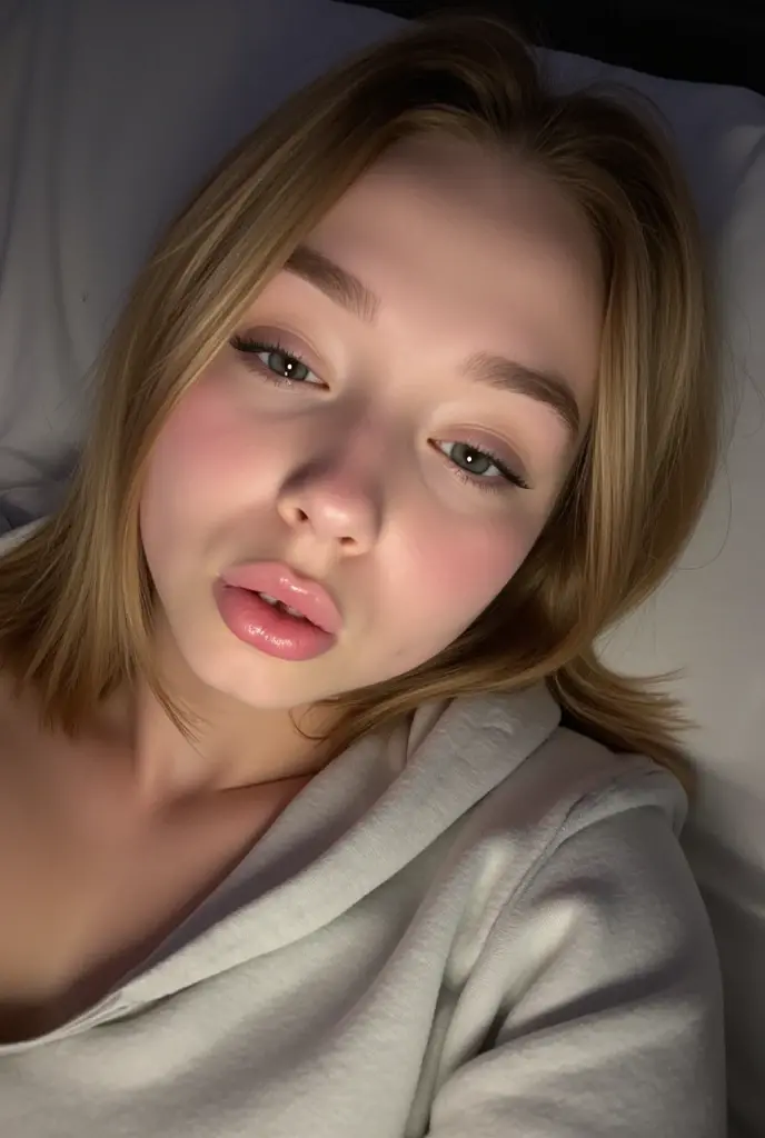 Realistic, shota,  boy, cute face, bedroom, portrait, looking up at viewer, eye contact, open mouth, cum in mouth, mouth full of cum, after fellatio, after deepthroat, uncut adult cock laying across chin, 