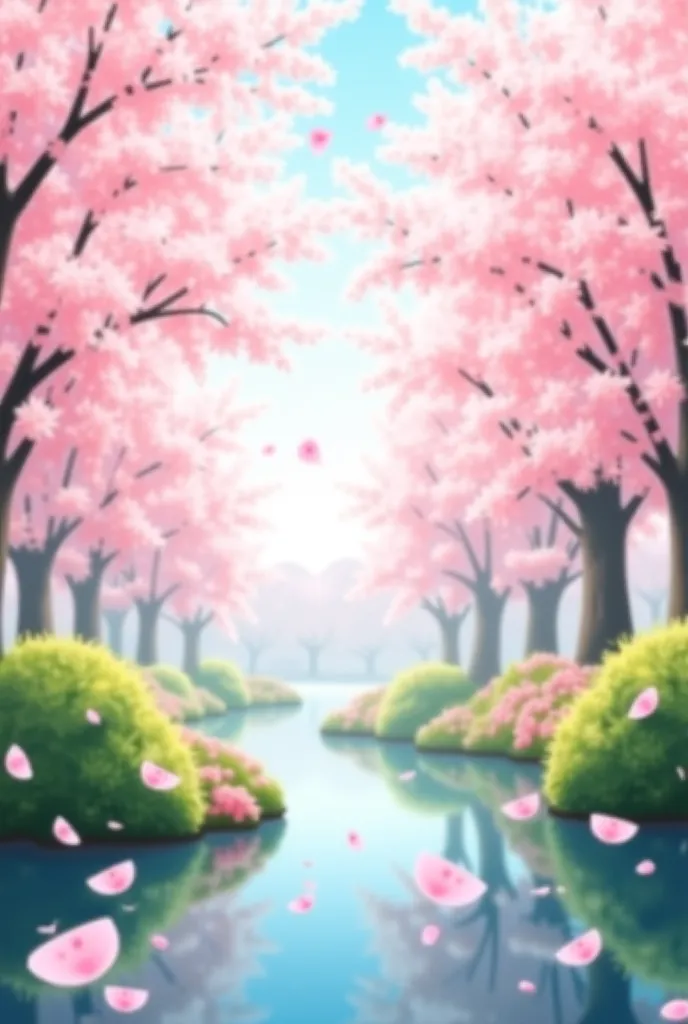 Elegant Serene Springtime Cherry Blossom Digital Background Design