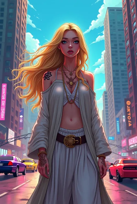 Create a blonde Sufi cartoon based on GTA RP