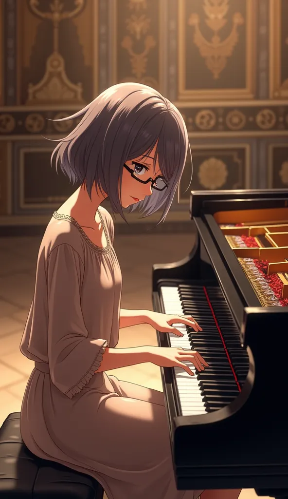 anime tocando o piano