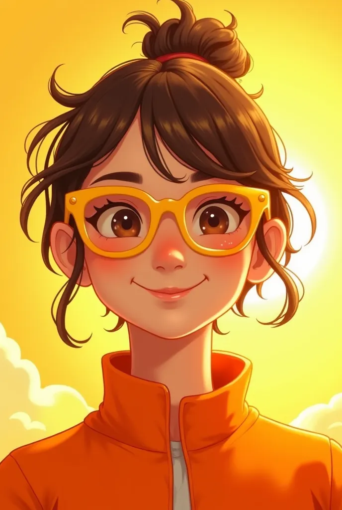 Full orange、Glasses are yellow