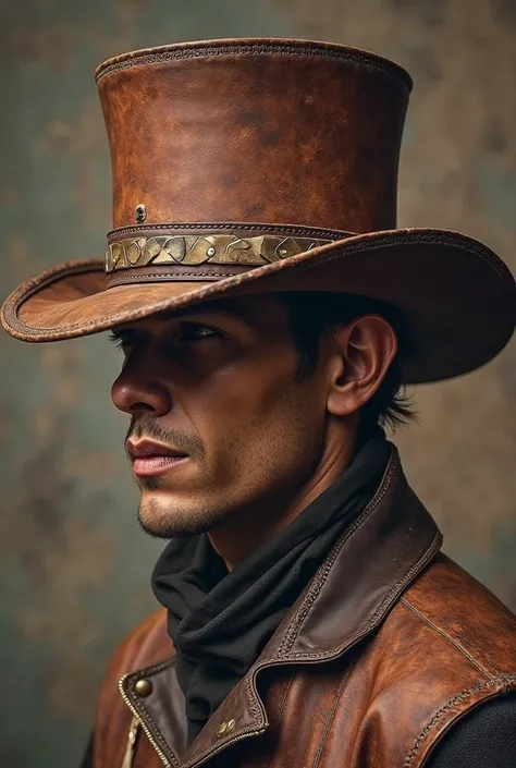 A NORTHEASTERN CANGACEIRO STYLE LEATHER TOP HAT