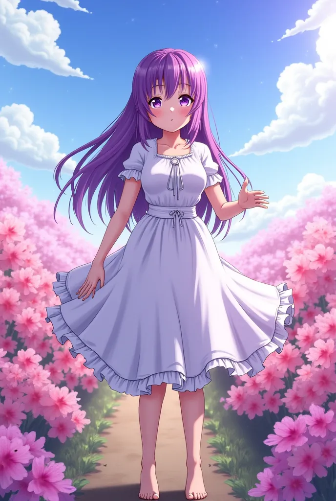 (((masterpiece))), (8k, high resolution), (high resolution), amazing, sharp focus, fine details, (distinct image), ((1 girl)), ((solo)), ((best quality)), (front view), (full body: 1.2), (pov: 1.2), (purple hair), (extremely long hair to the calves), (deta...