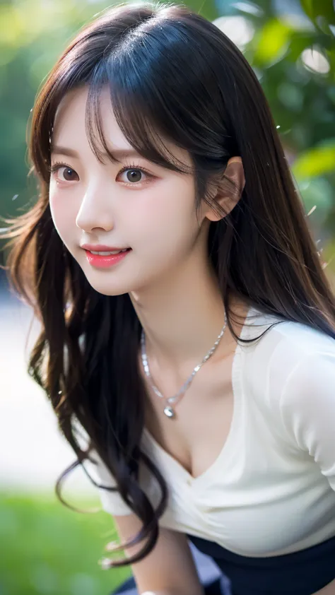 (8k), (masterpiece: 1.5), (professional photograph: 1.2), (natural sun light), (soft shadow), (1 girl), (Ultra-detailed face and skin), Perfectly proportioned face, dark brown eyes, double eyelids, glossy eyes, high nose bridge, blush, small lips, moist sk...