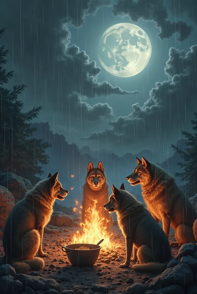 moon, Storm and Cooking dogs