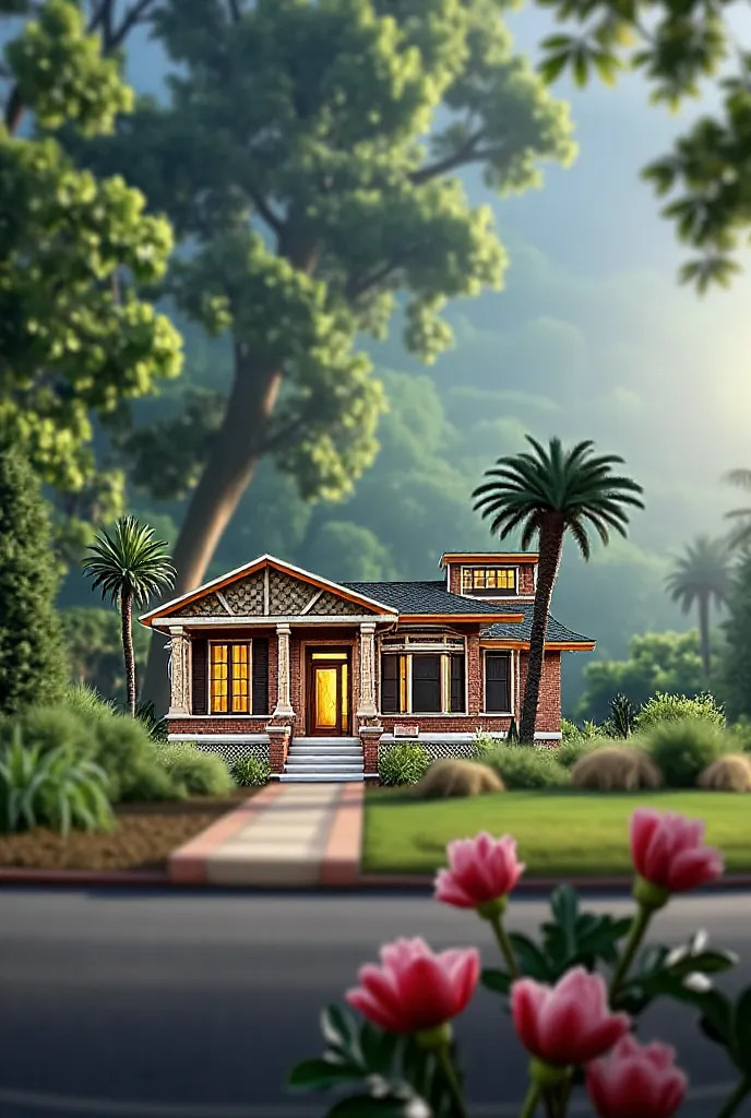 make it a bungalow house still the same as in the picture make it more realistic 