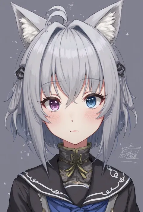 solo, High Resolution, shortcut, blue eyes,  Gold,  Hair,  black hair, Blue Hair/light blue hair tied at the top, purple eyes, with golden eyes, highest quality, accurate, textured skin, Gray Hair, Grey Hair,  Silver Hair, wolf cut, purple eyes,  realism ,...