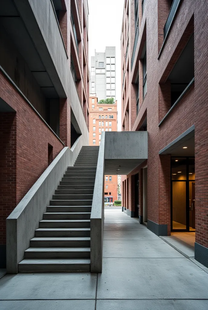 Uncluttered urban settings*: concrete staircases, exposed brick walls, or large windows with diffused natural light