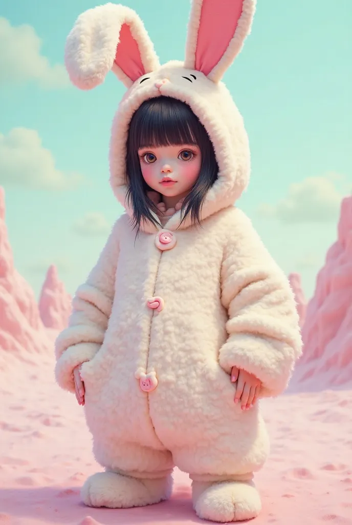 Billie Eilish with bunny suit cosplay