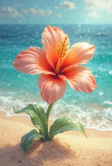 Turn the name > into a flower on the beach for me