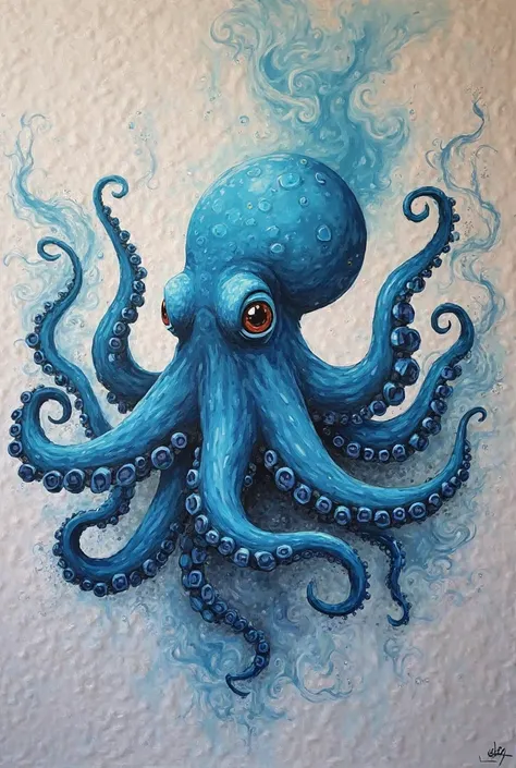 you could have the octopus holding a vape pen or exhaling vapor that forms interesting shapes or patterns around it,Use a textured grey background to add depth to the design. This could be a gradient, a subtle pattern, or a simple solid color Ensure that t...