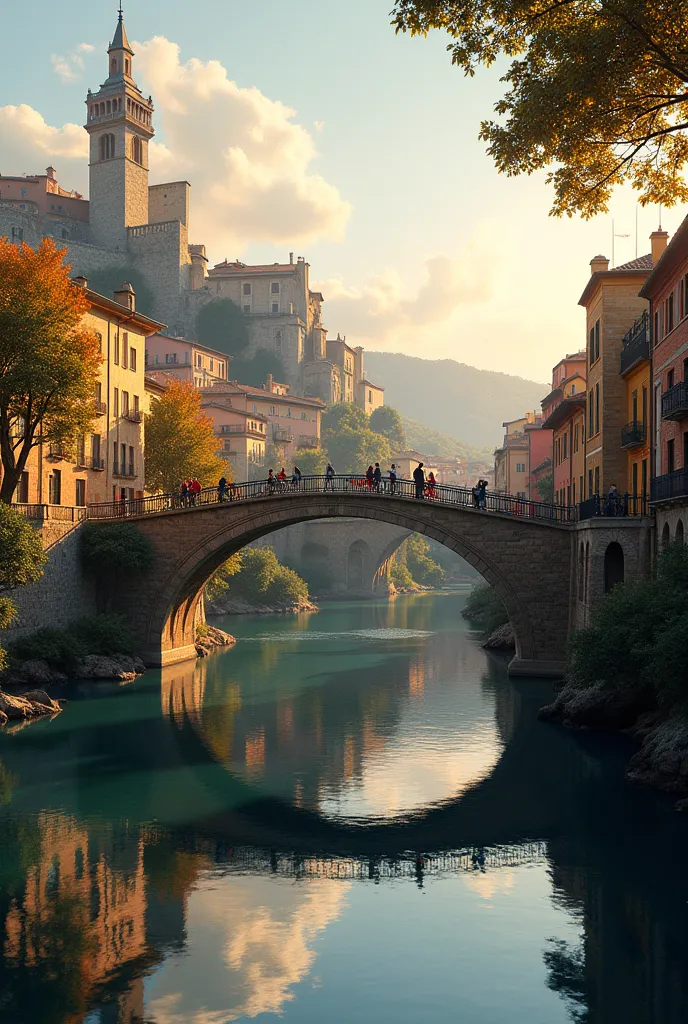 Create an image of Girona, Spain with the Iron Bridge