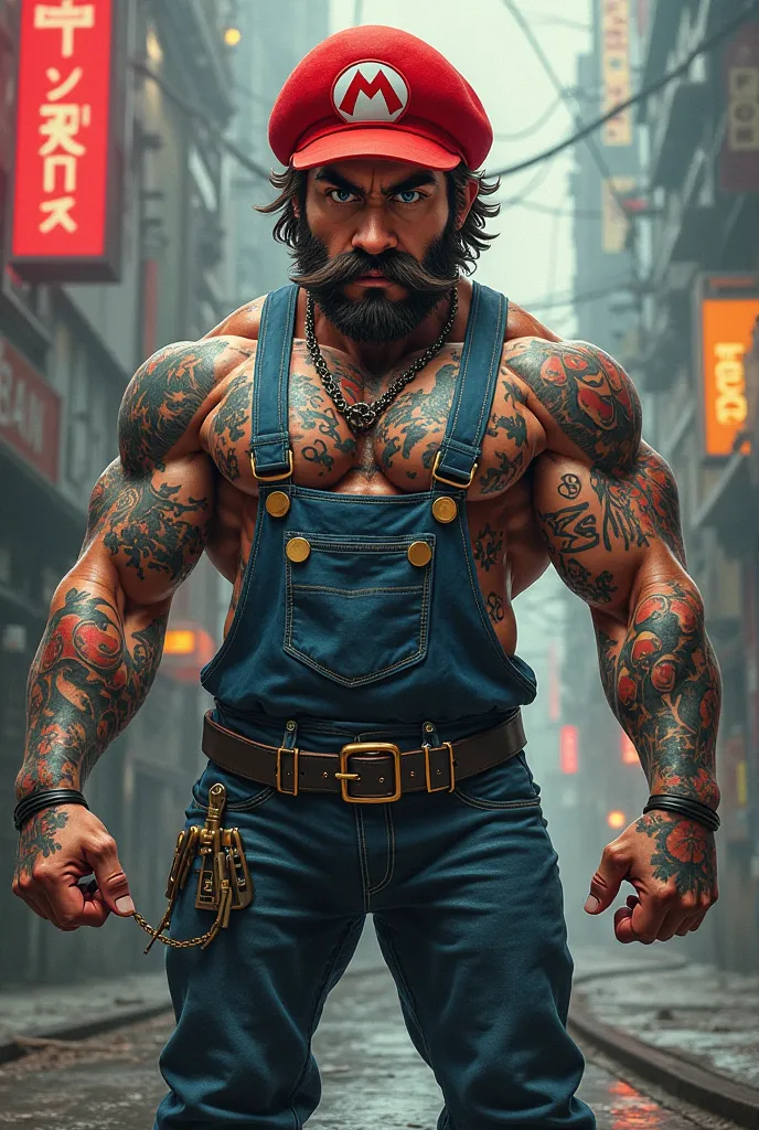 super mario with tattoos